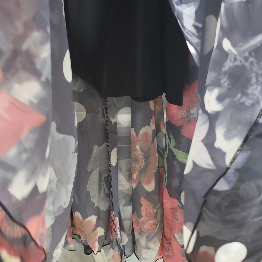 DALIA MACPHEE One Shoulder Floral Dots Maxi Dress Medium Red NWT 🌹⚘ - Picture 7 of 7